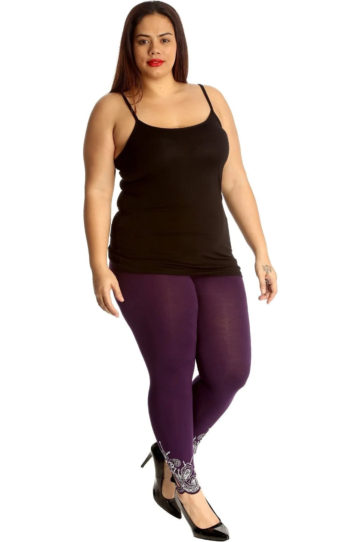 Plus Size Sequin Stretch Leggings