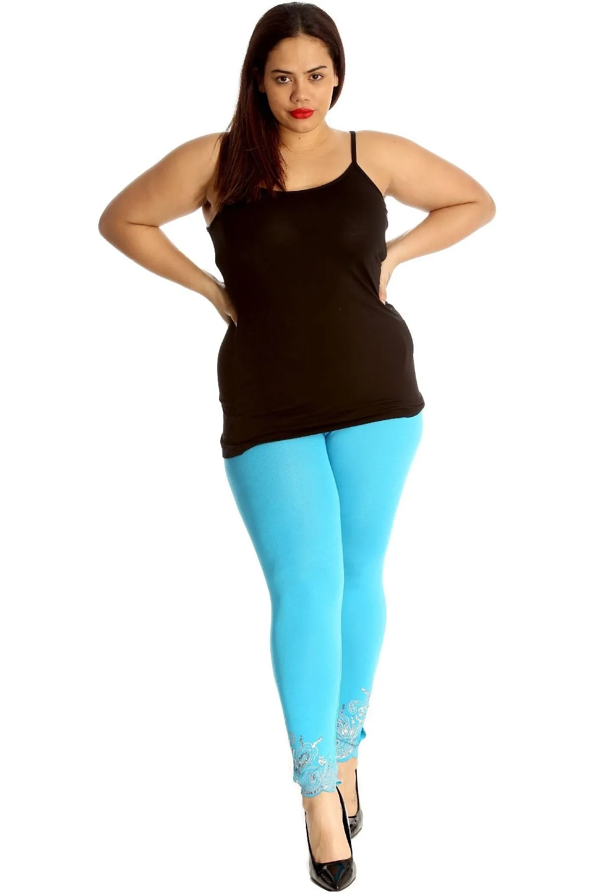 Plus Size Sequin Stretch Leggings