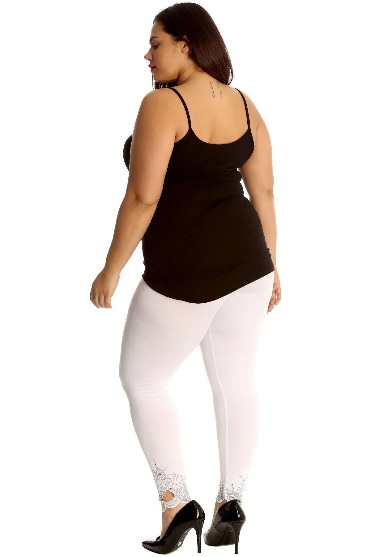 Plus Size Sequin Stretch Leggings