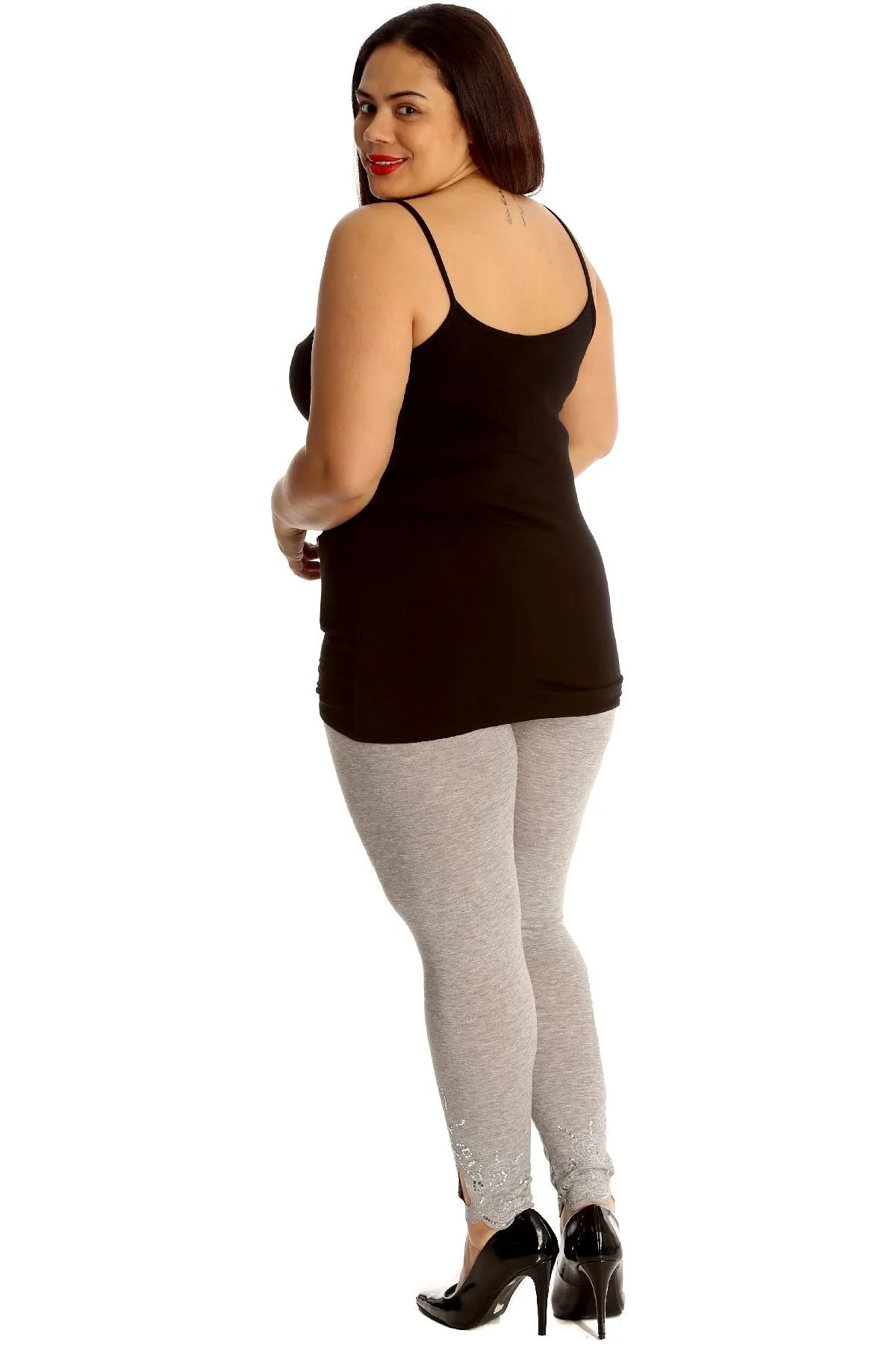Plus Size Sequin Stretch Leggings