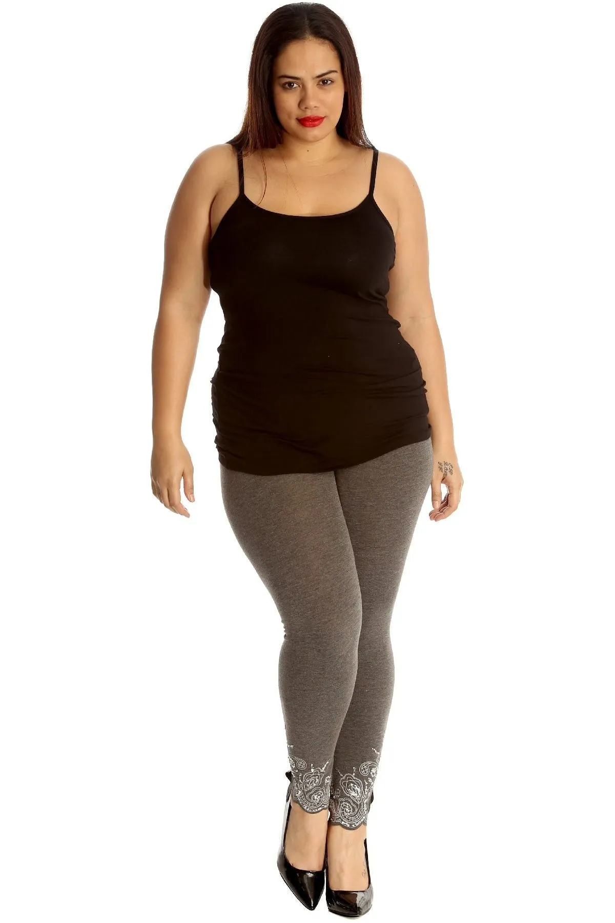 Plus Size Sequin Stretch Leggings