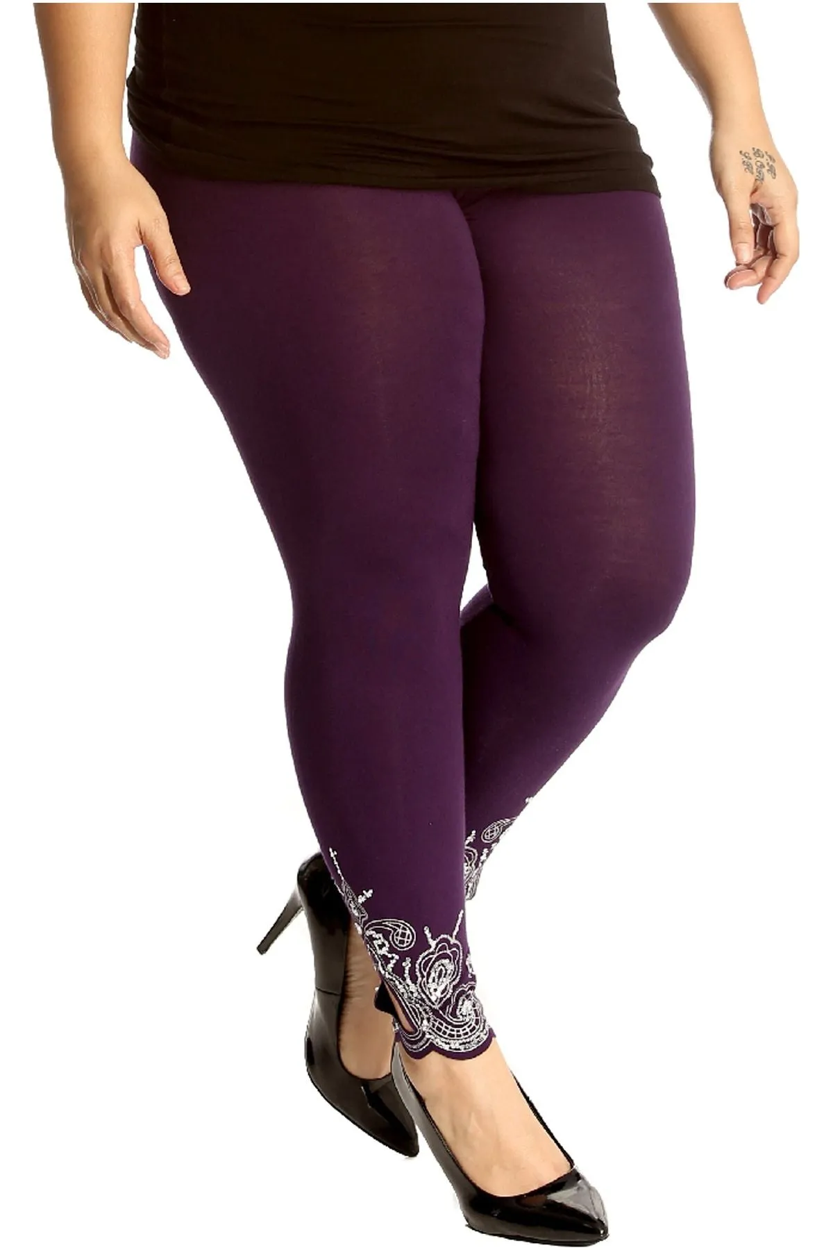Plus Size Sequin Stretch Leggings