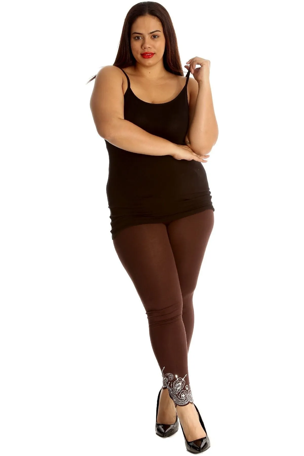 Plus Size Sequin Stretch Leggings