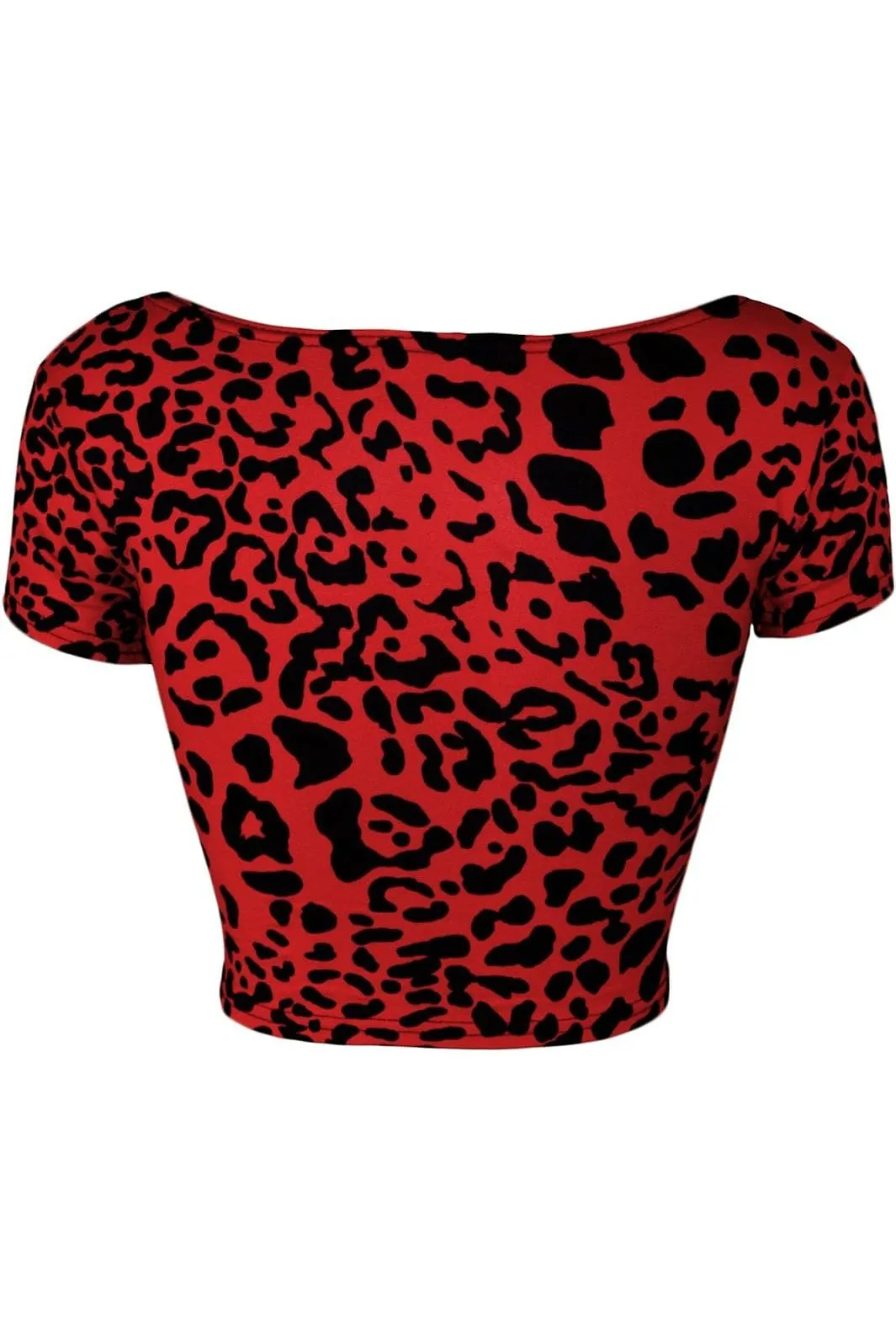 Printed Cap Sleeve Crop Tops