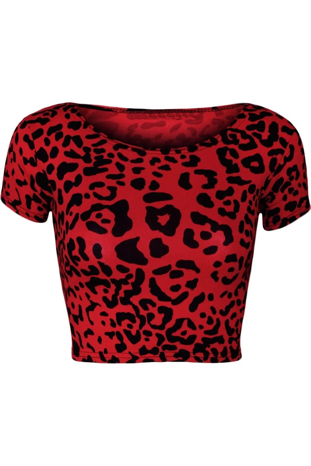 Printed Cap Sleeve Crop Tops