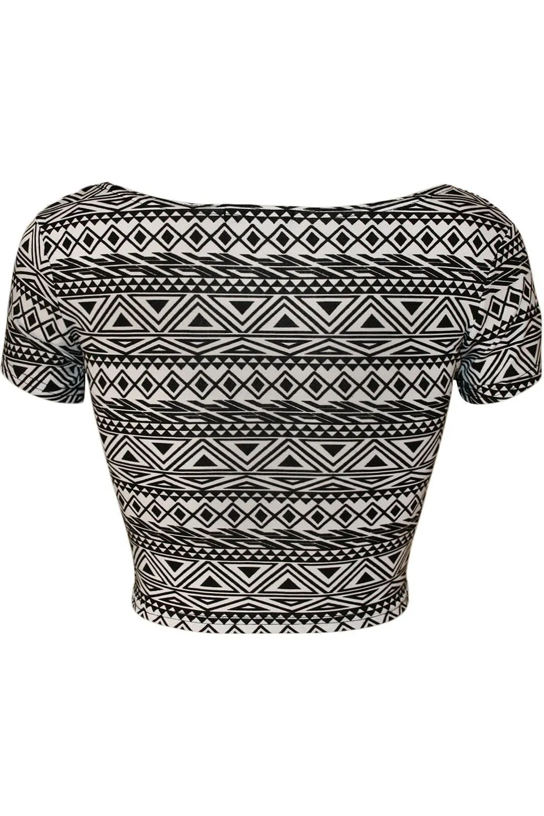 Printed Cap Sleeve Crop Tops