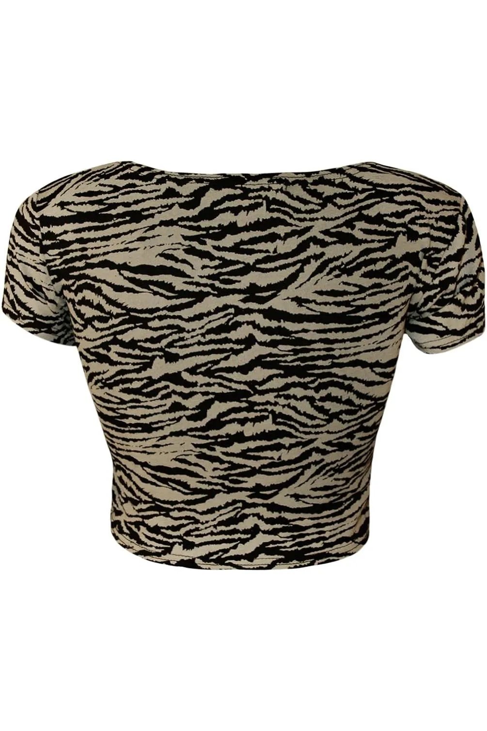 Printed Cap Sleeve Crop Tops