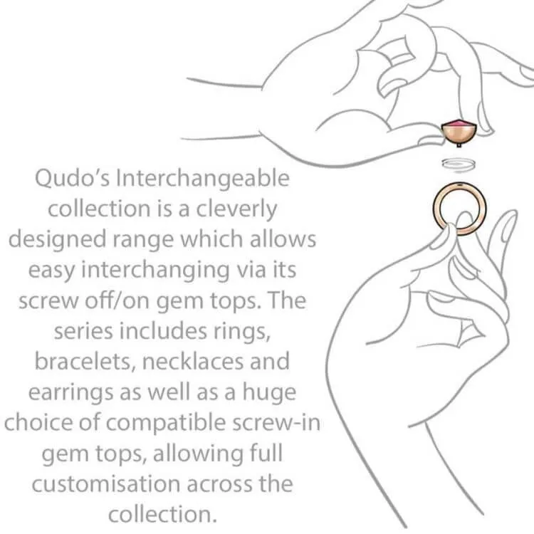 Qudo Bottone 10mm Gold Topper - Rose