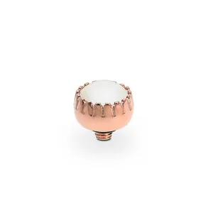 Qudo London 8mm Rose Gold Topper - White Pearl