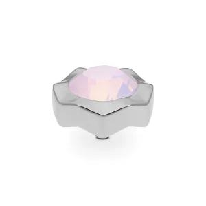 Qudo Nemoli 13mm Silver Topper - Rose Opal
