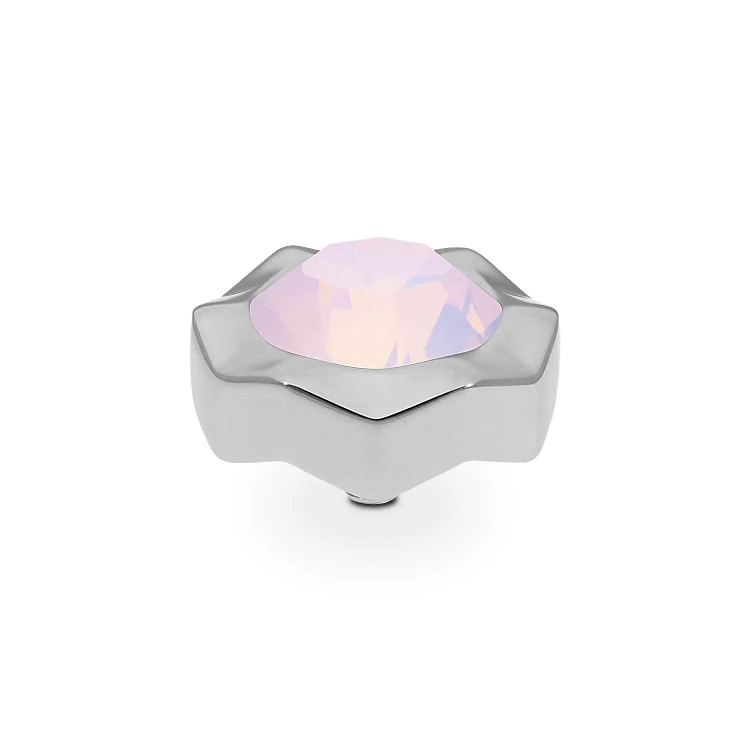 Qudo Nemoli 13mm Silver Topper - Rose Opal