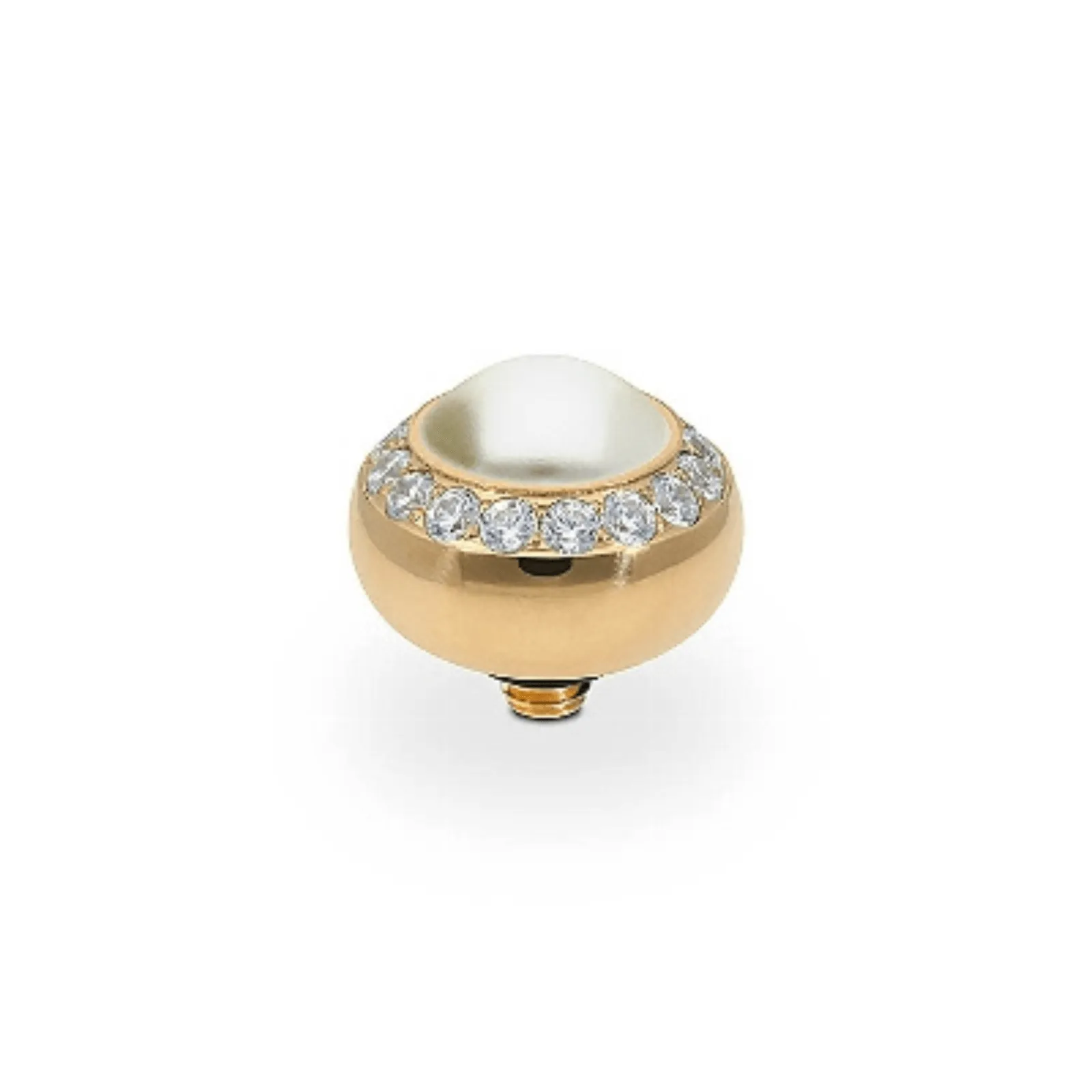 Qudo Tondo Deluxe 10mm Gold Topper - Cream Pearl