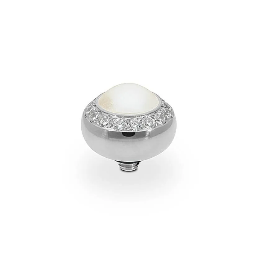 Qudo Tondo Deluxe 10mm Silver Topper - White Pearl