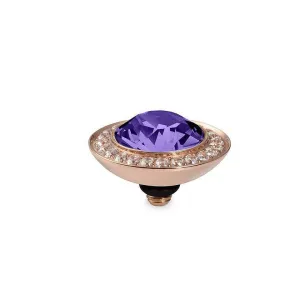 Qudo Tondo Deluxe 13mm Rose Gold Topper - Tanzanite