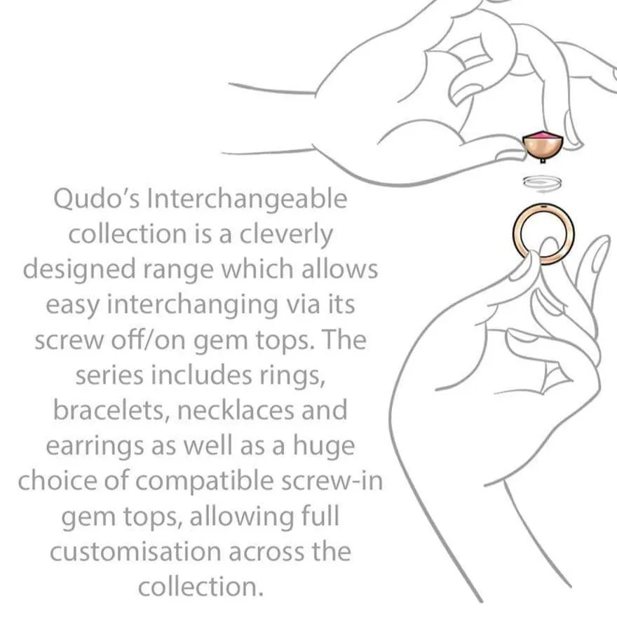 Qudo Tondo Deluxe 13mm Silver Topper - Amethyst