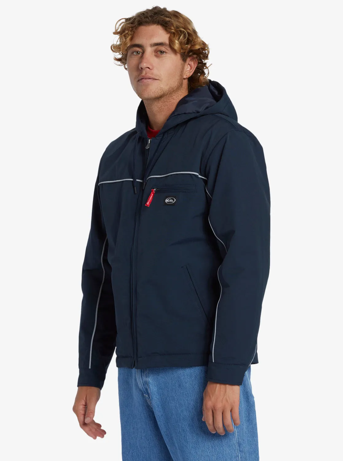 Quiksilver Saturn Trucker Hood Jacket - Dark Navy