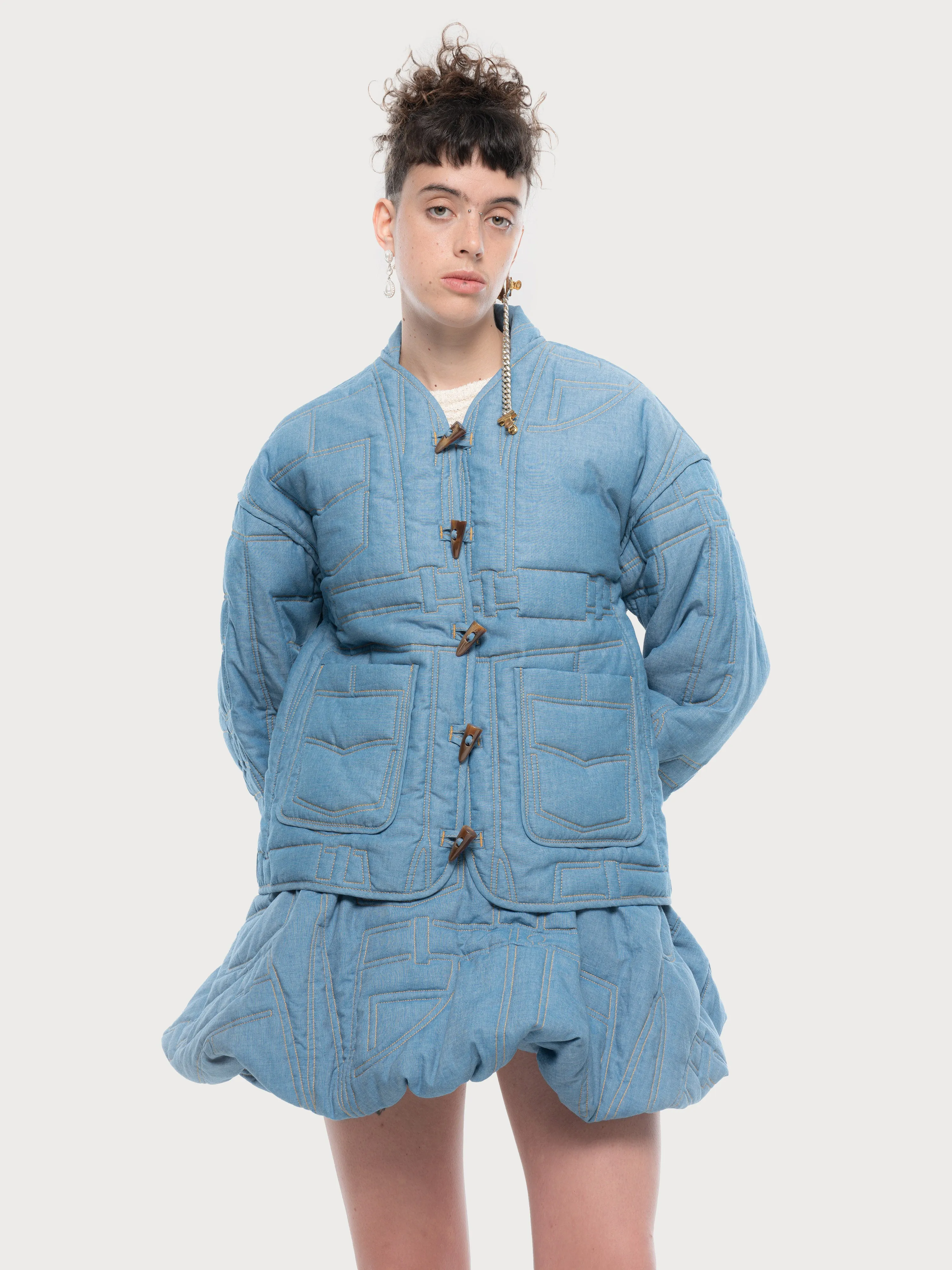 Quilted Denim Jacket
