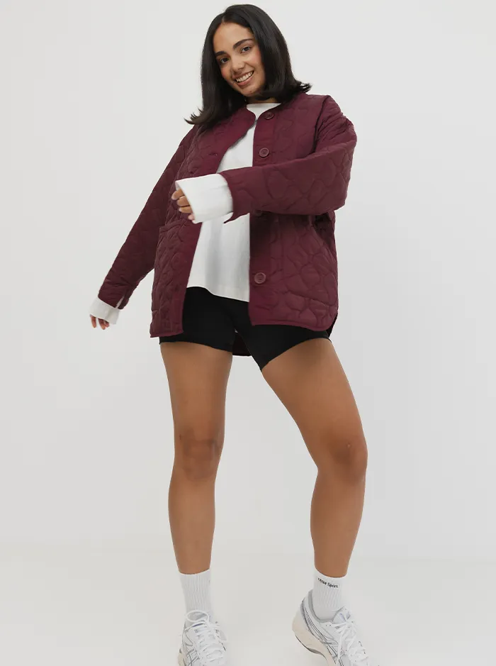 Quilted Jacket in Mulberry