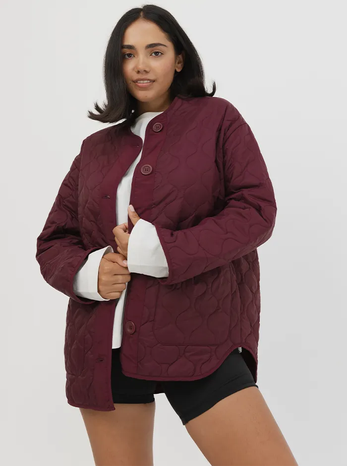 Quilted Jacket in Mulberry