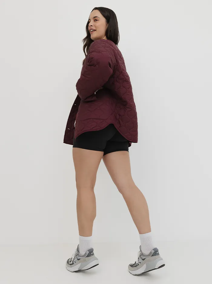 Quilted Jacket in Mulberry