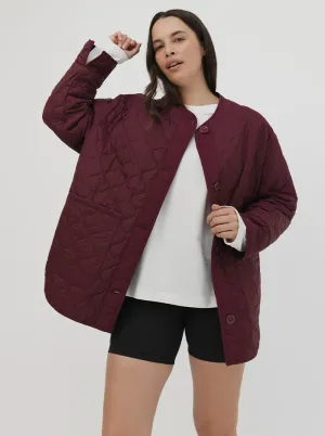 Quilted Jacket in Mulberry