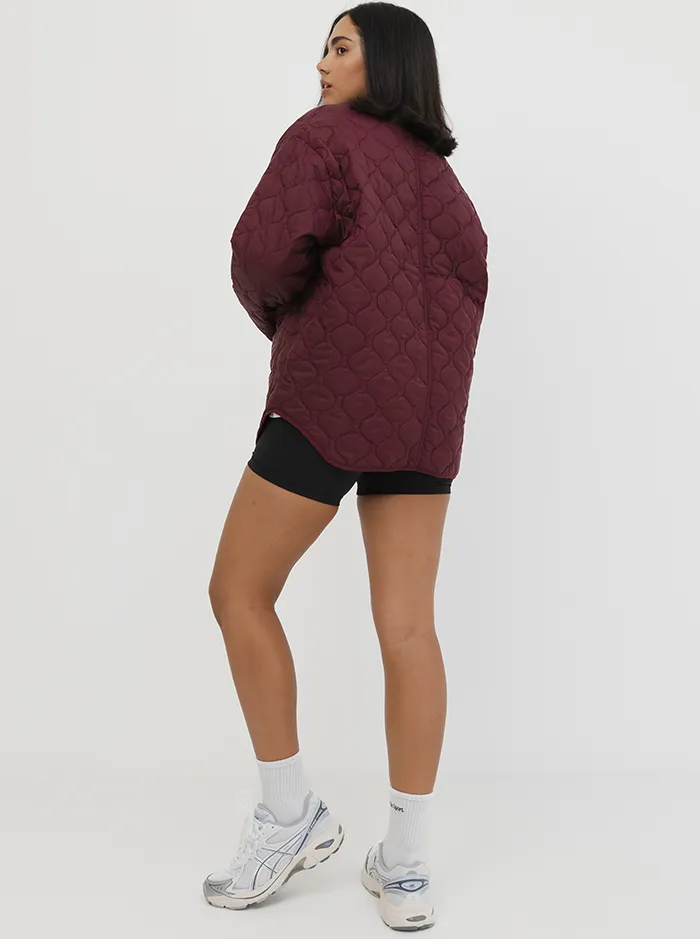 Quilted Jacket in Mulberry
