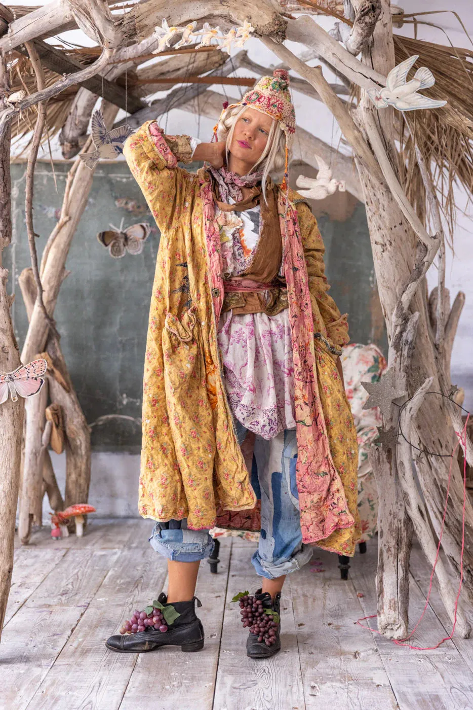 Quilted Melie Floral Coat-216697