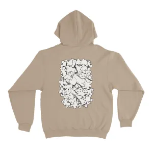 " it keeps me up at night" Fleece Hoodie Beige/Black