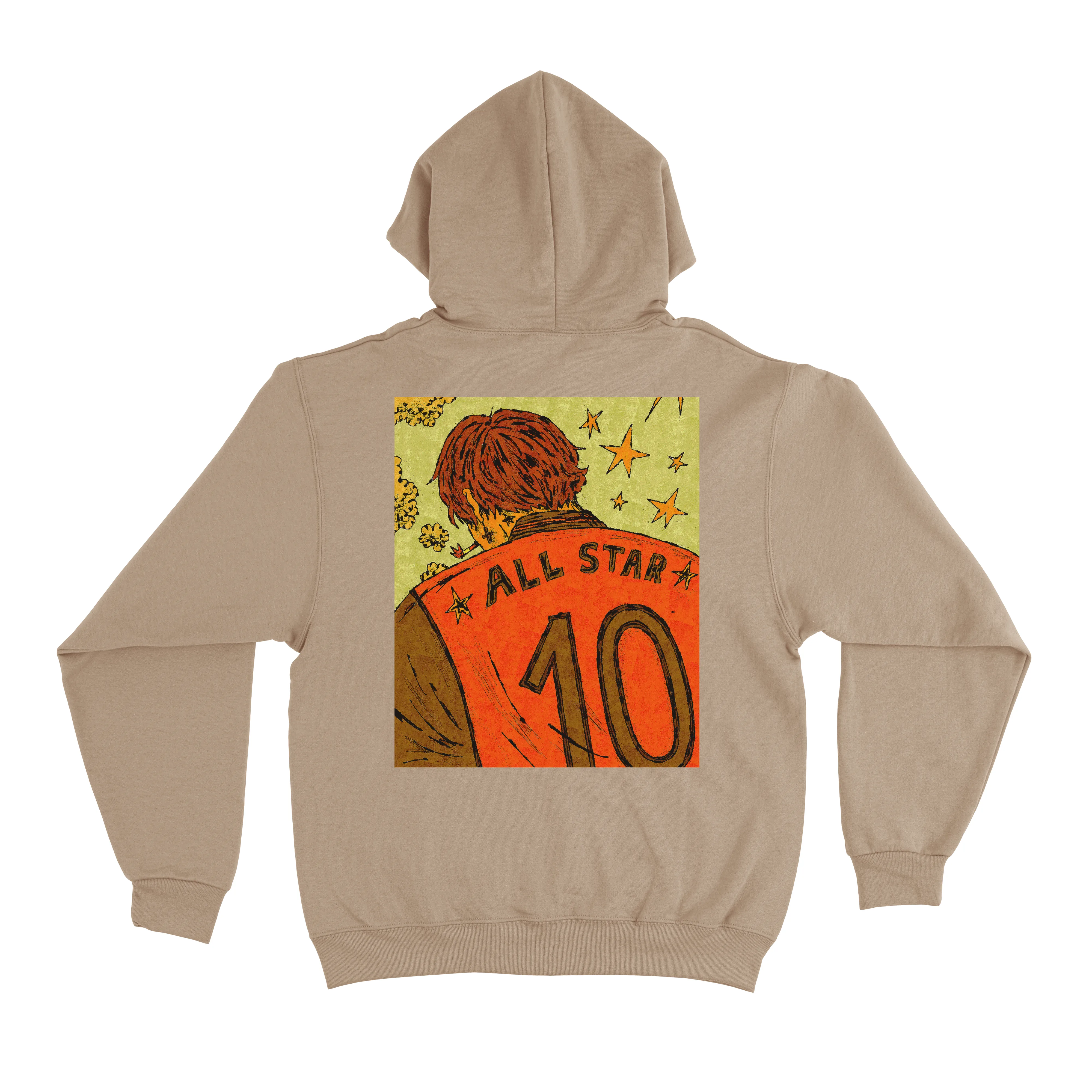 "All Star" Fleece Hoodie Beige