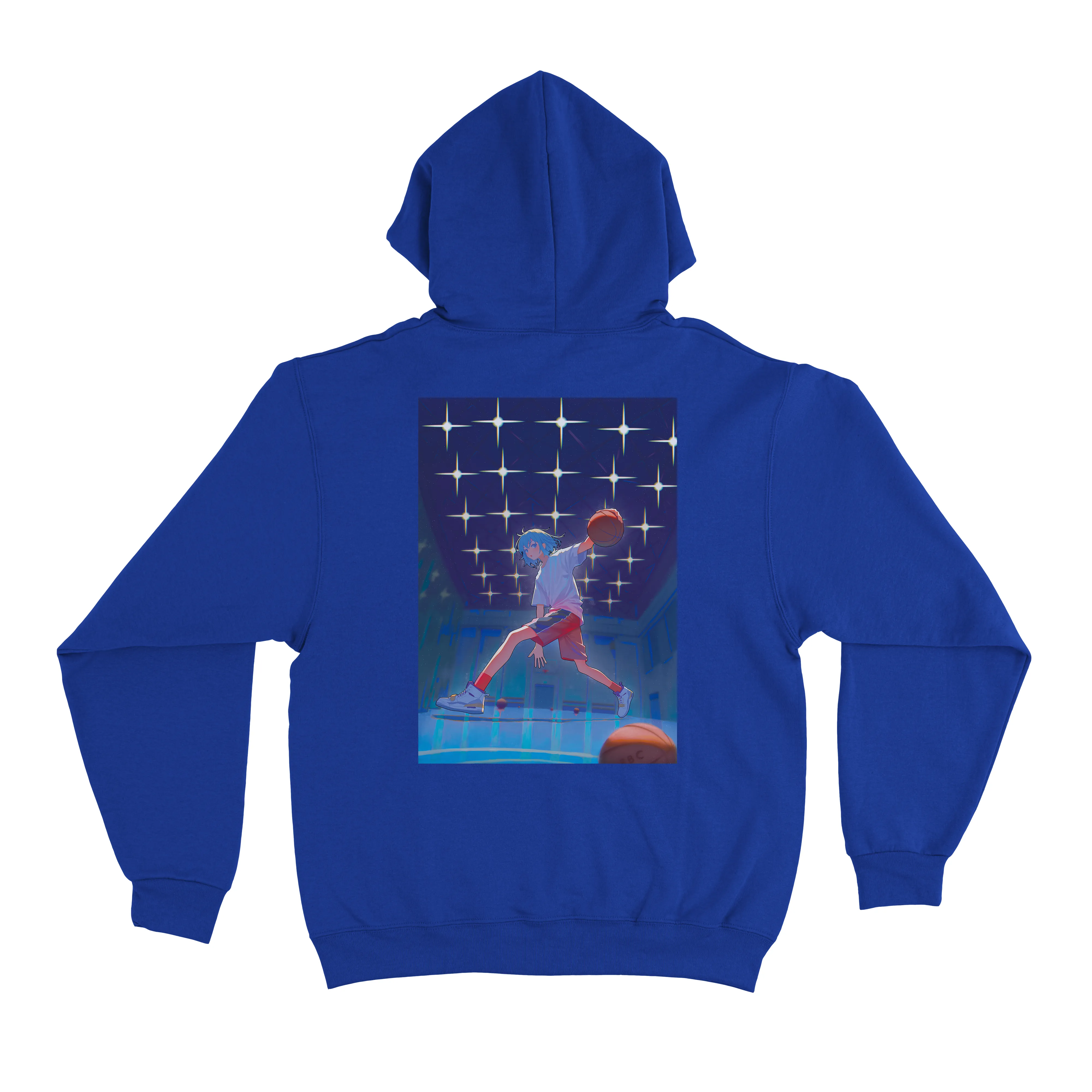 "Basket" Fleece Hoodie Cobalt Blue