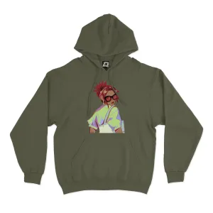 "Checkered" Fleece Hoodie Khaki