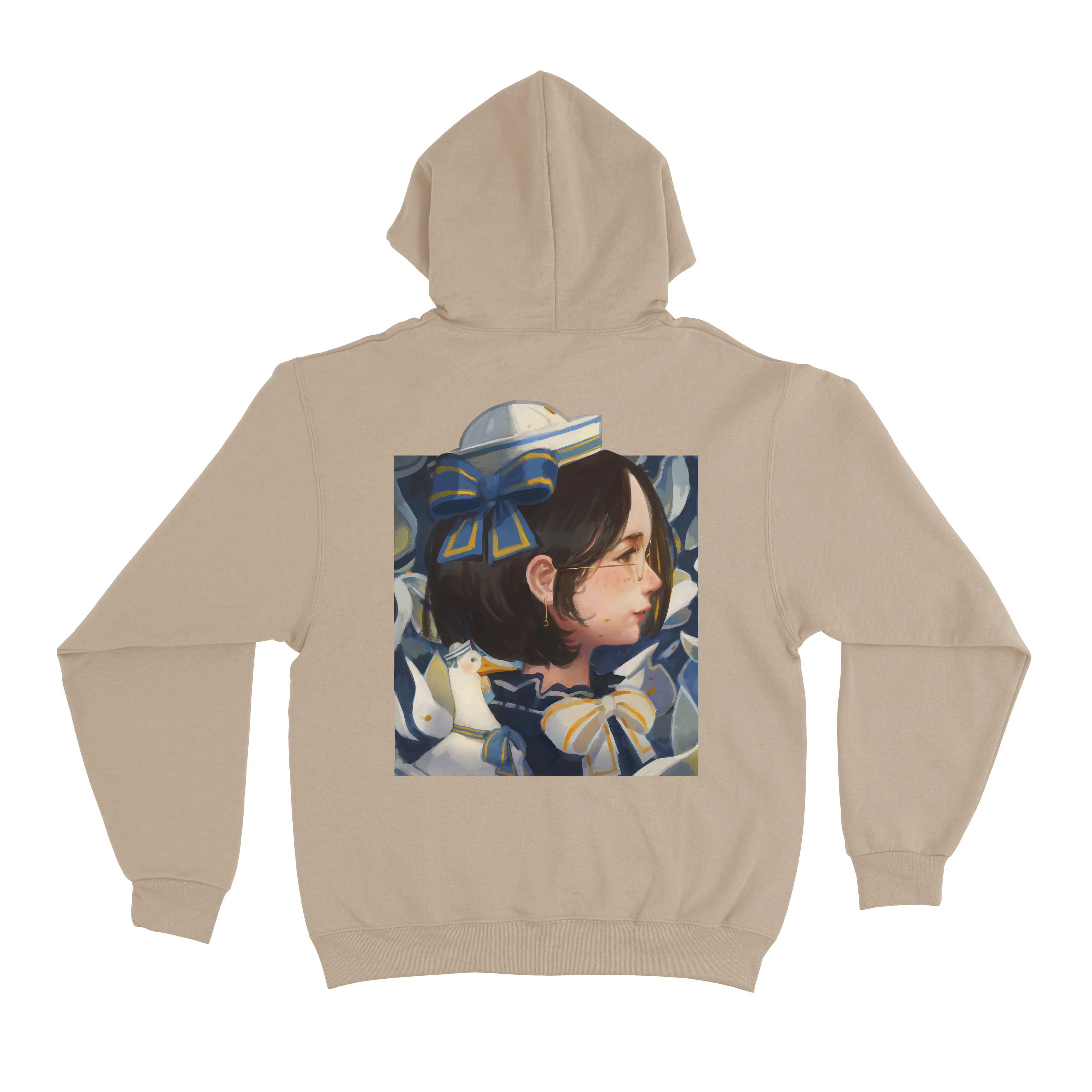 "duck" Fleece Hoodie Beige