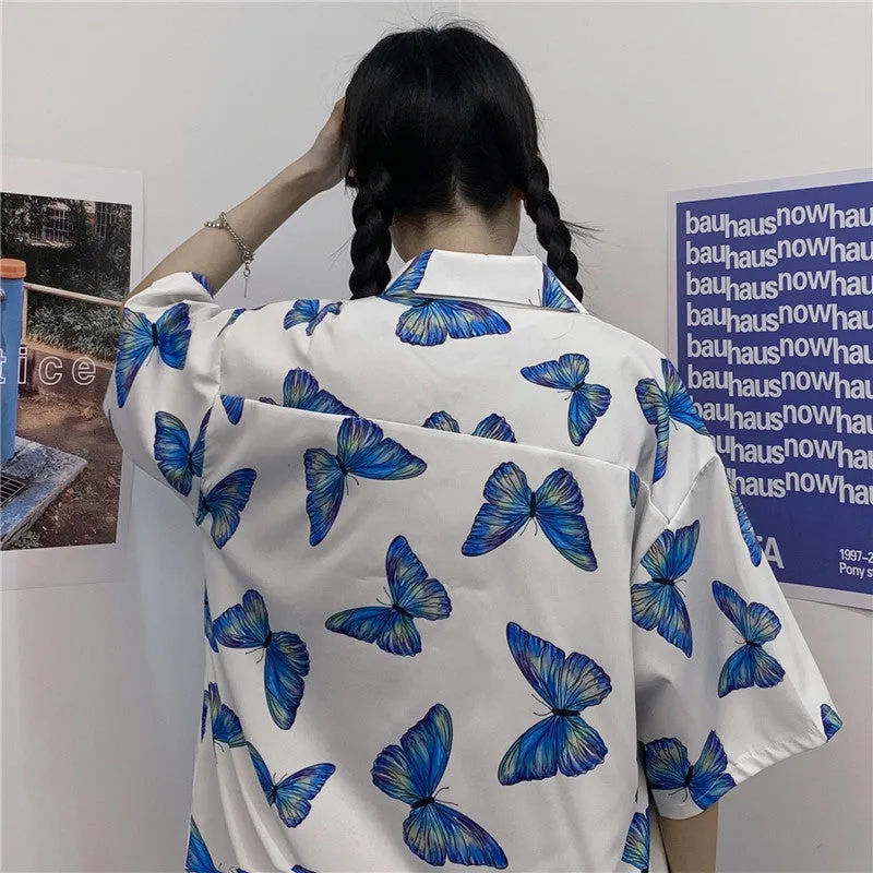 "FULL PRINT BUTTERFLY" SHORT SLEEVE SHIRT N072304