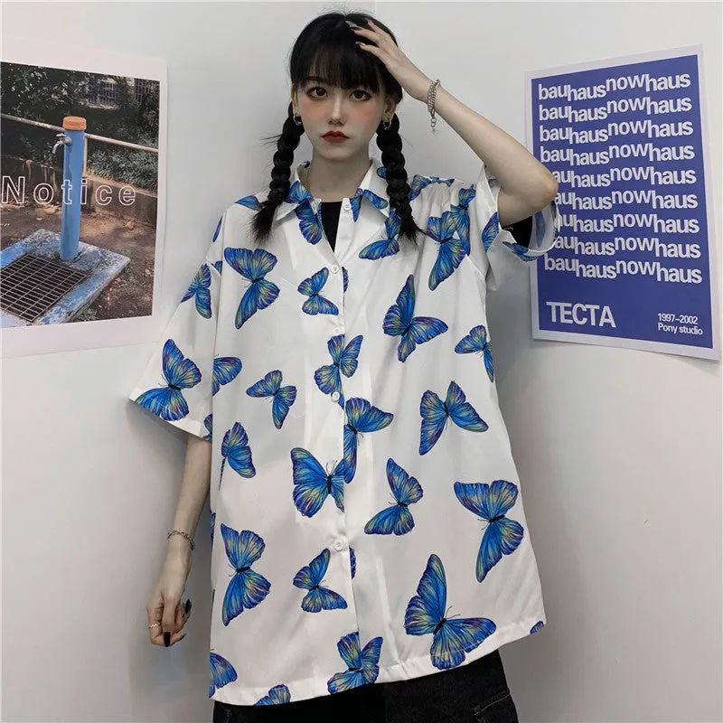 "FULL PRINT BUTTERFLY" SHORT SLEEVE SHIRT N072304
