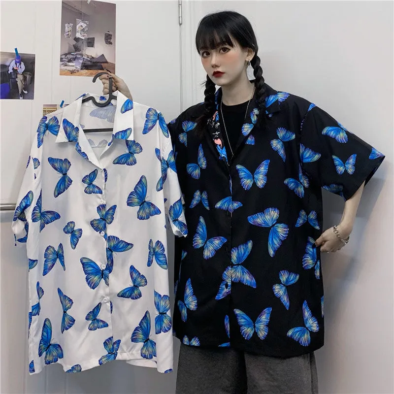 "FULL PRINT BUTTERFLY" SHORT SLEEVE SHIRT N072304