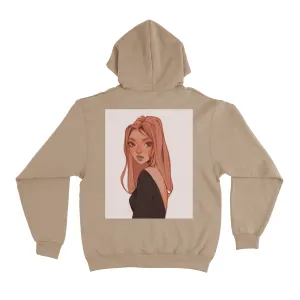 "Her Eyes" Fleece Hoodie Beige