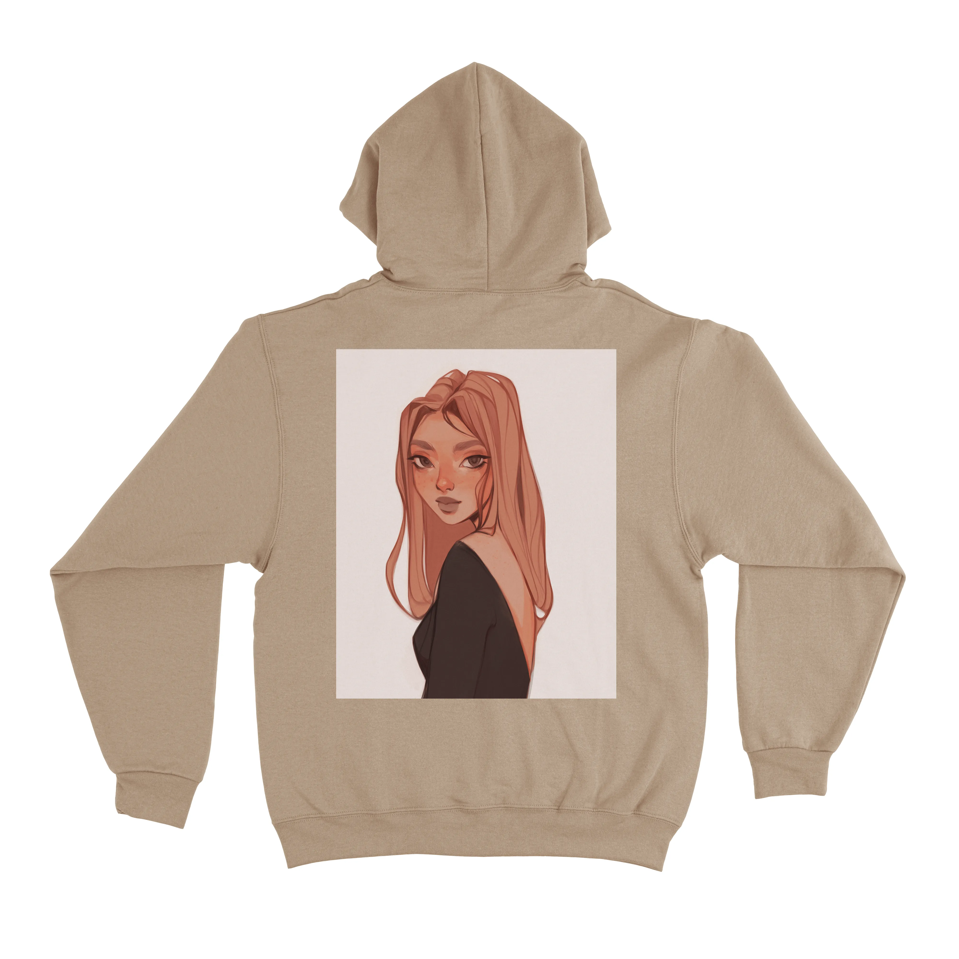 "Her Eyes" Fleece Hoodie Beige