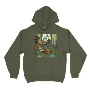 "I Killed Myself In The Past" Fleece Hoodie Khaki