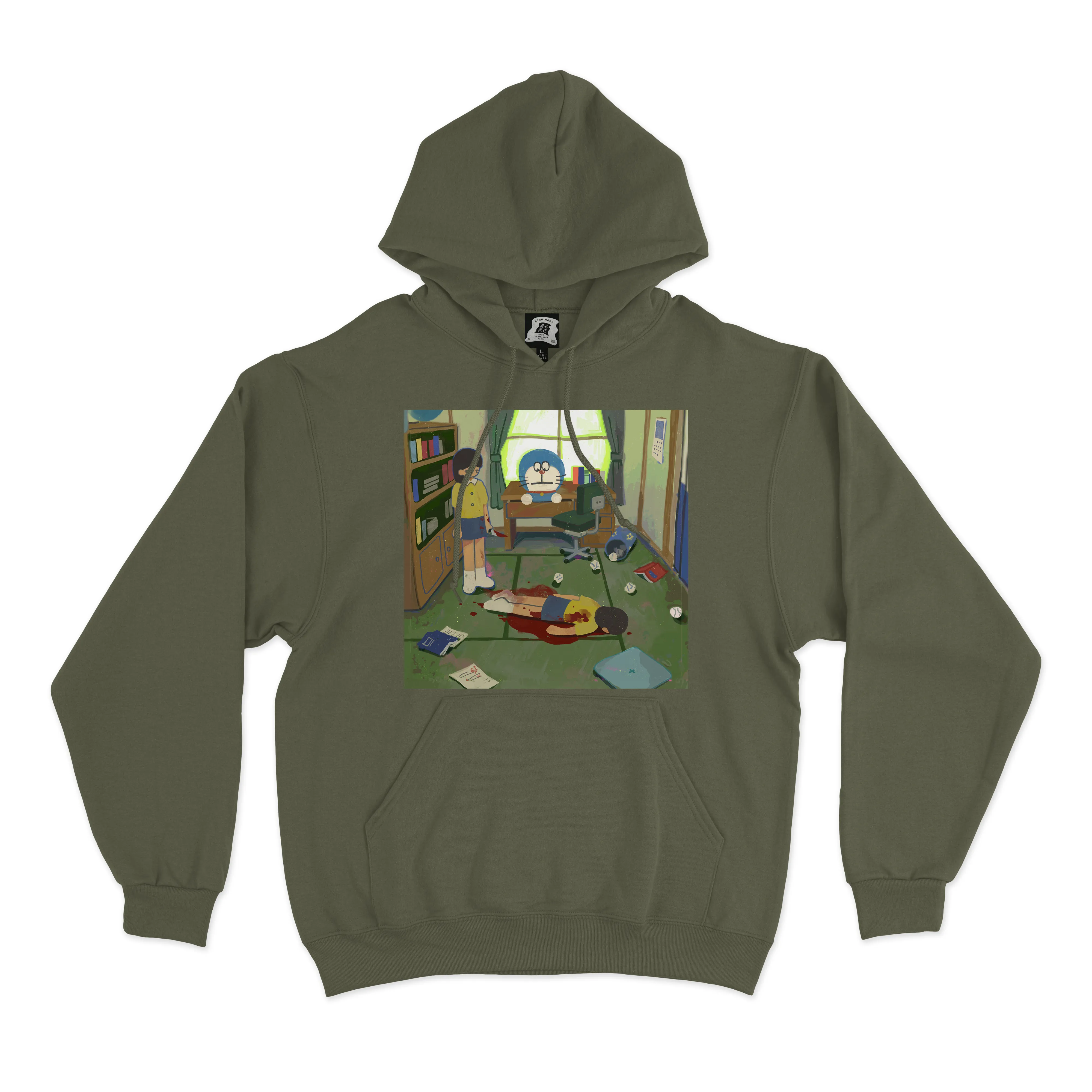 "I Killed Myself In The Past" Fleece Hoodie Khaki