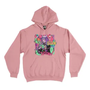 "Junk Food" Fleece Hoodie Light Pink
