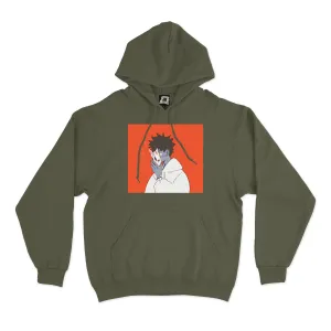 "Kitsune Mask" Fleece Hoodie Khaki