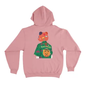 "Kumakichi" Fleece Hoodie Light Pink