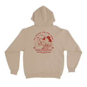 "Lasso Red" Fleece Hoodie Beige