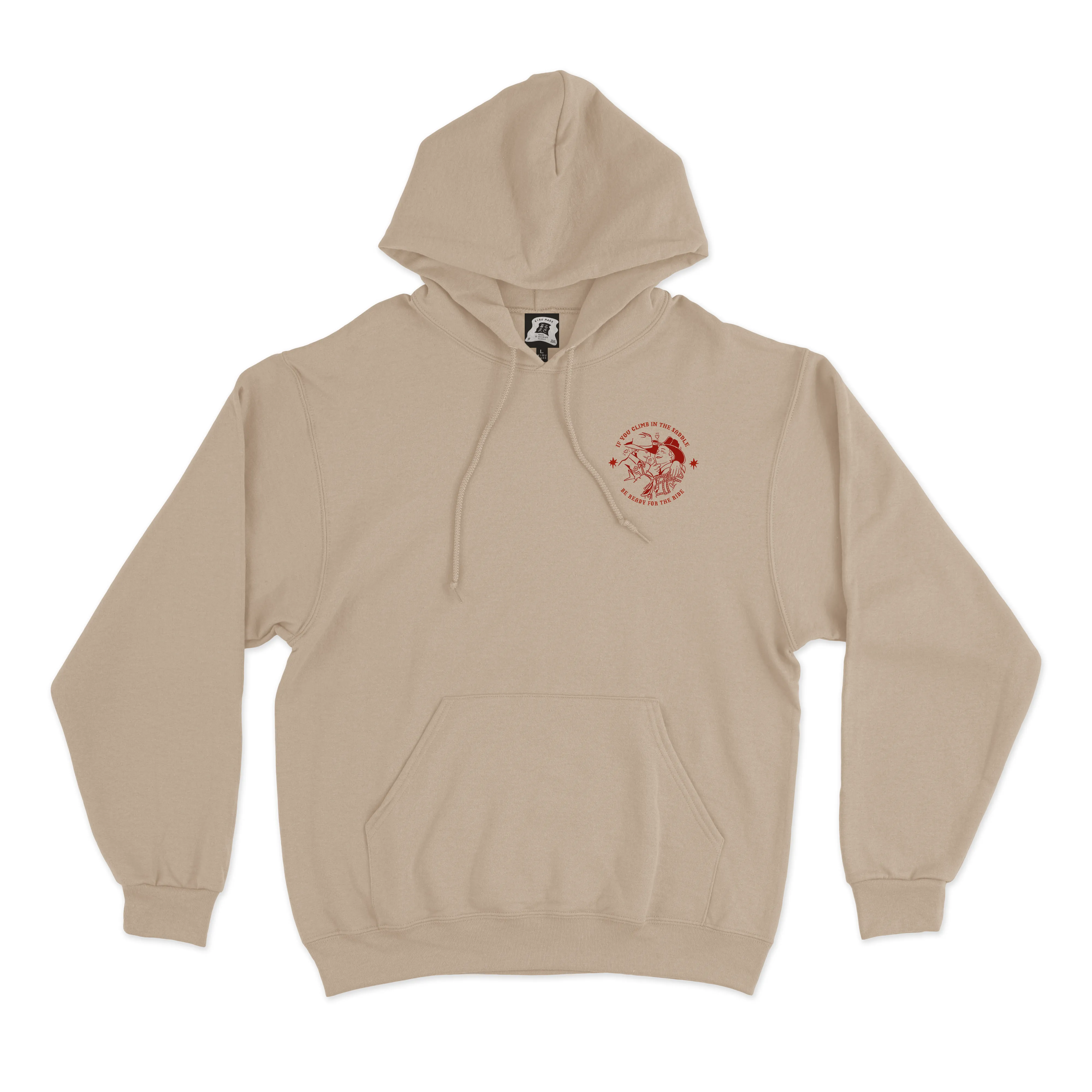 "Lasso Red" Fleece Hoodie Beige