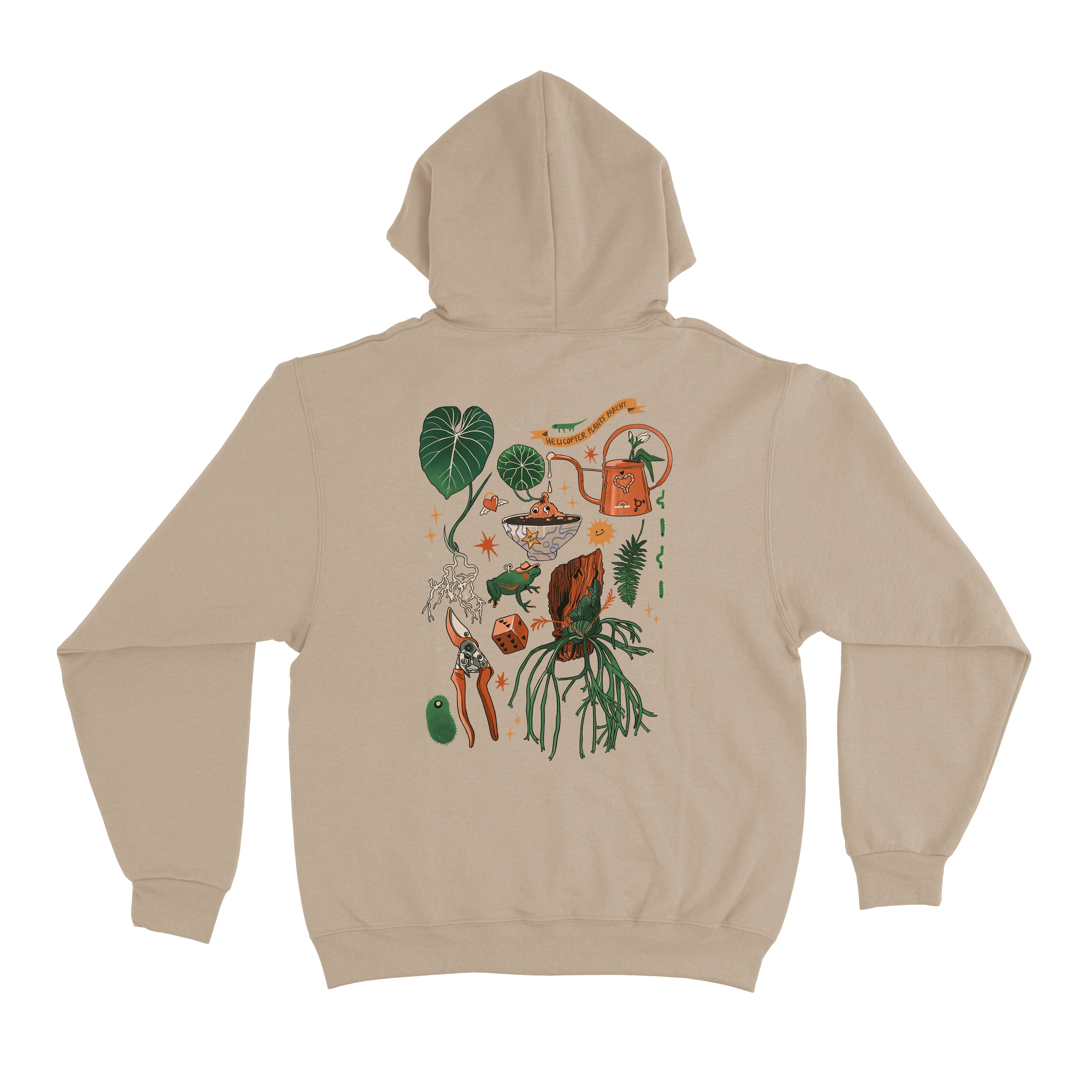 "Plants Dad" Fleece Hoodie Beige