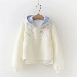 "PLUM FLOWER EMBROIDERY" HOODIE / SHORTS N110603