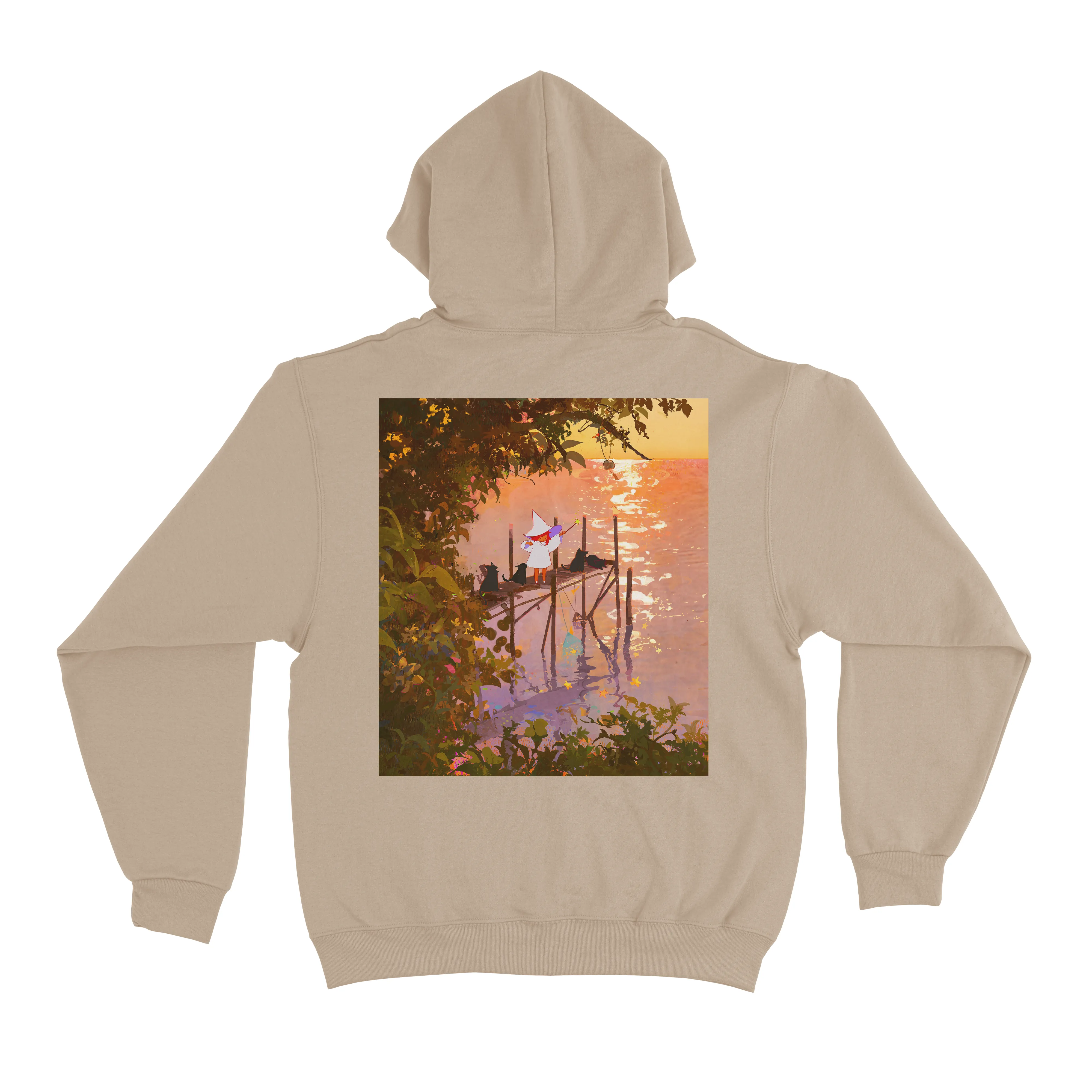 "Sunset" Fleece Hoodie Beige