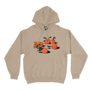 "Tangerines" Fleece Hoodie Beige
