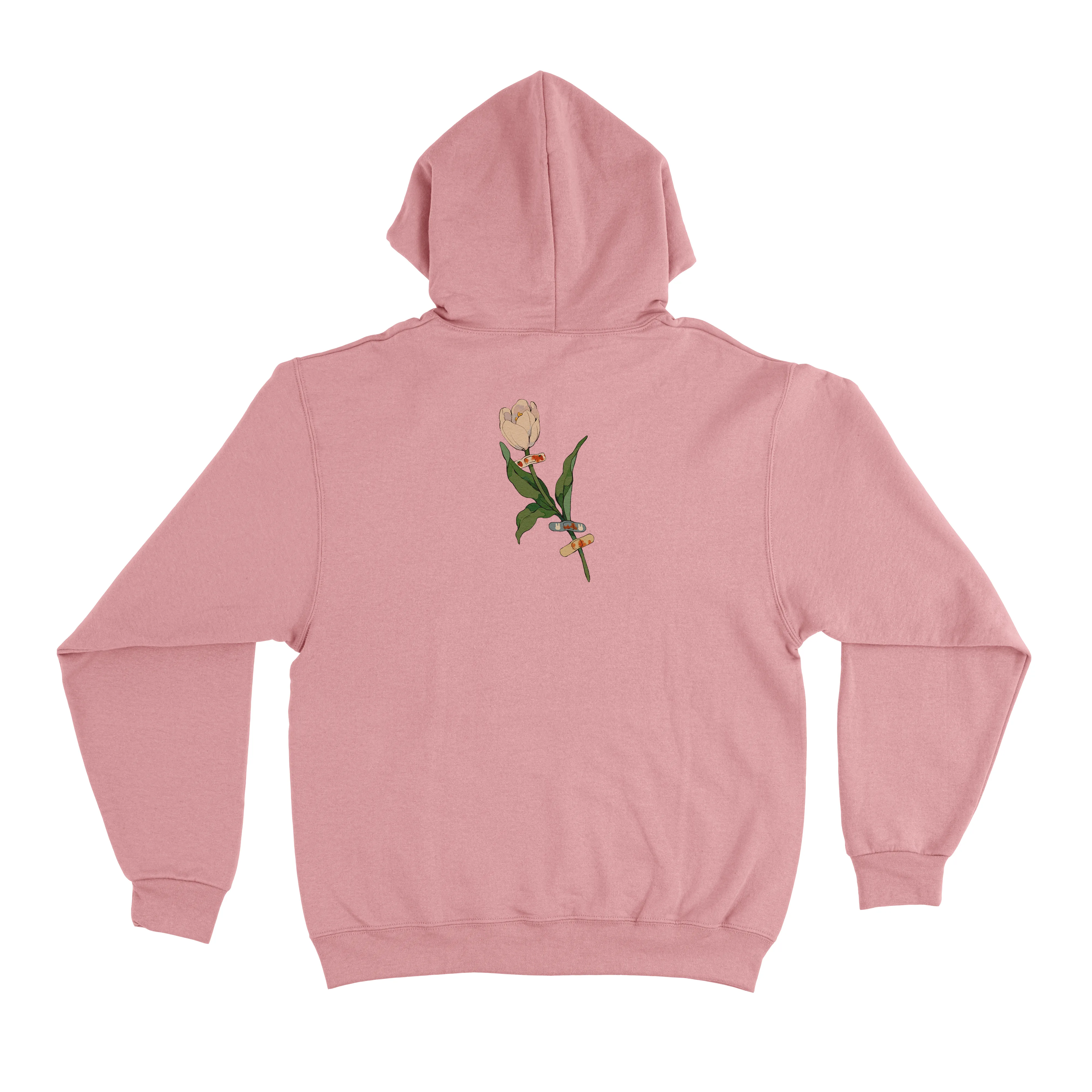 "Traces of Memories #2" Fleece Hoodie Beige/Light Pink