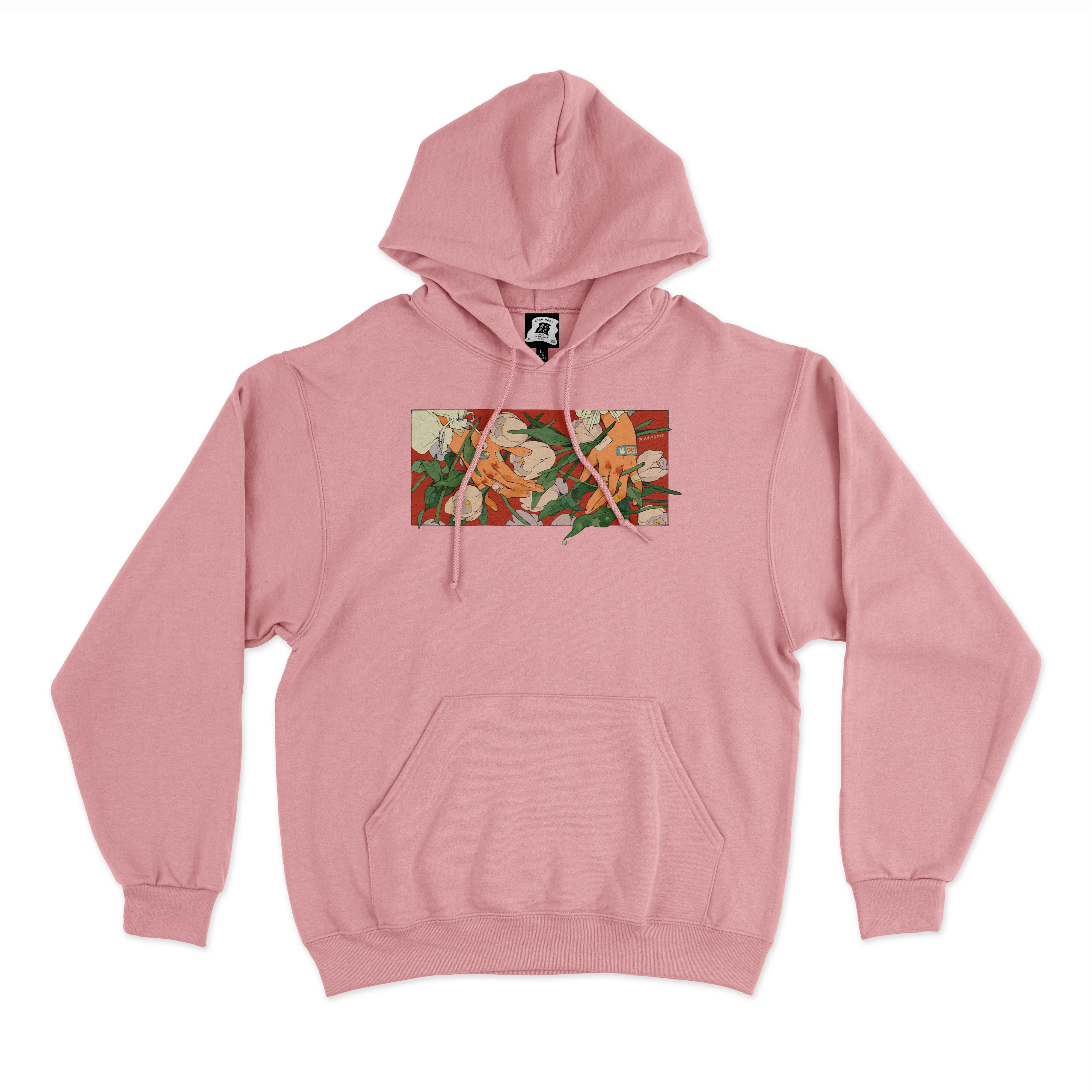 "Traces of Memories #2" Fleece Hoodie Beige/Light Pink